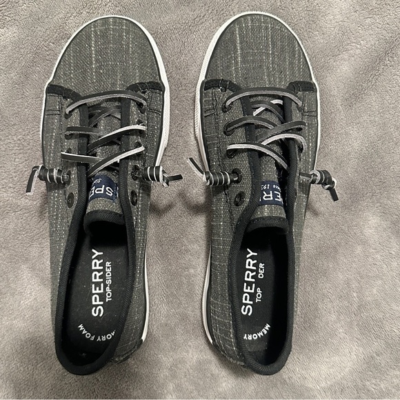 Sperry Grey Top Sider Shoes With Memory Foam Size 1.5M US Kids EU 35 - Picture 3 of 8